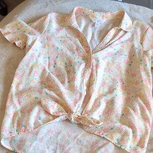 LC Lauren Conrad Pastel Floral Top XS